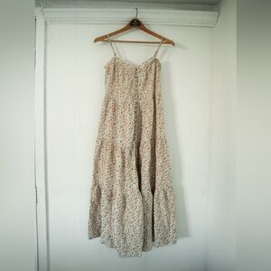 Rylee + Cru Floral Beige Maxi Dress